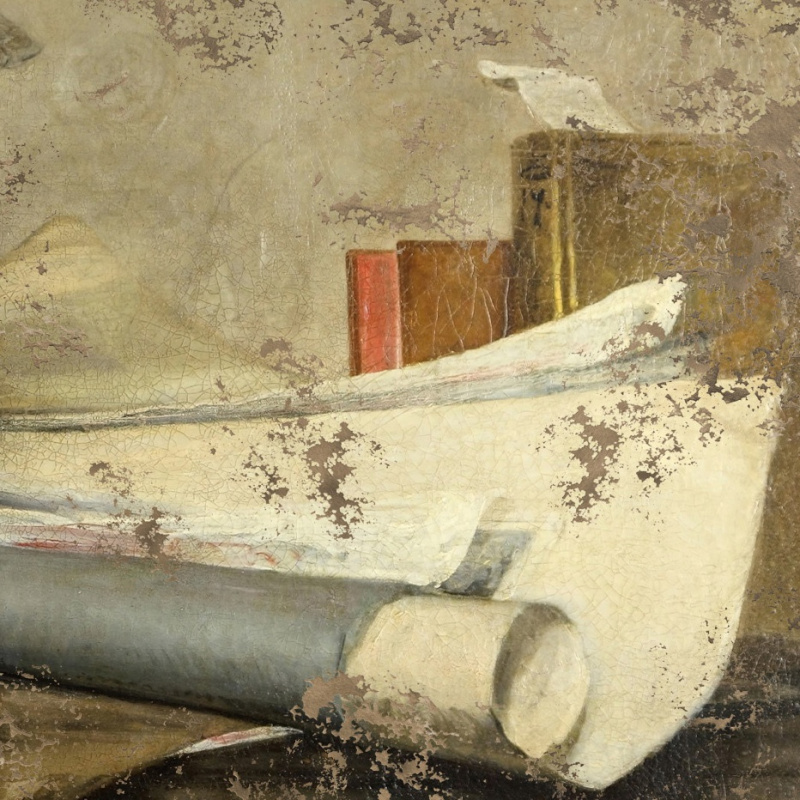 Картина Натюрморт с атрибутами искусства Ж.Б. Симеон-Шарден