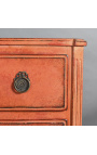 Шведски скрин в патиниран имперски червен цвят с 3 чекмеджета