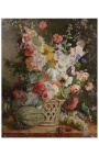 Tableau "Fruits et fleurs dans un panier en osier" - Antoine Berjon