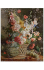 Painting "Fruits and flowers in a wicker basket" - Antoine Berjon