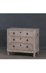 Swedish chest of drawers patinated beige color with 3 drawers