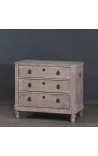 Swedish dresser patinated beige color with 3 drawers
