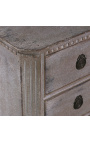 Swedish chest of drawers patinated beige color with 3 drawers