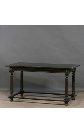 Reneszánsz stílusú középső asztal fekete tölgy korlátokkal