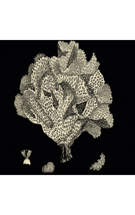 Četvrtasta crno-bijela gravura koralja sa srebrnim okvirom - Model 2