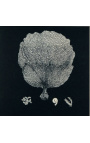 Kvadratinė koralo graviūra su sidabriniu rėmeliu 40 x 40 - 1 modelis