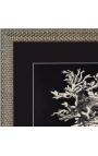 Čtvercová rytina korálu s rámem silver 40 x 40 - Model 3