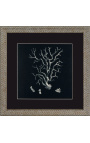 Plajă gravarea unui coral cu ram de argint 40 x 40 - Modelul 4