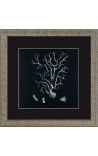 Kvadratna gravura korale s srebrnim okvirjem 40 x 40 - model 4