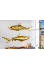 Μεγάλο χρυσό αλουμίνιο διακοσμητικό τοίχου "Shark" Αριστερά