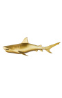 Большое золотое алюминиевое настенное украшение "Акула" Левая
