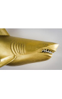 Große Gold Aluminium Wanddekoration "Haifisch" Links