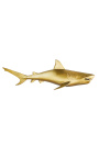 Large gold aluminum wall decoration "Shark" Left