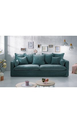 3-Sitzer-Sofa CELESTE aus grauem Leinen