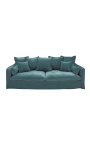 3-Sitzer-Sofa CELESTE aus grauem Leinen