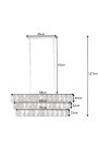 Contemporary rectangular glass lamp with 3 floors