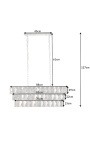 Lámpara de vidrio rectangular contemporánea con 3 plantas