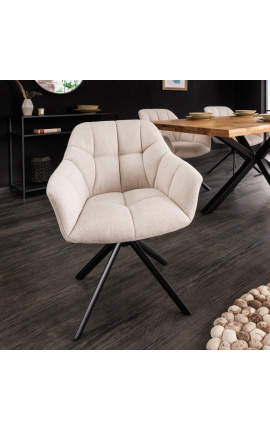 Set di 2 sedie rotanti "Betty" in velluto con texture di champagne