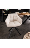 Set of 2 rotating Betty dining chairs in champagne velvet