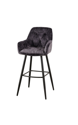 2 bar stoelen &quot;Tokio&quot; ontwerp in grijze velvet