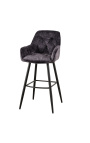 Conjunt de 2 cadires de bar de disseny "Tòquio" de vellut gris