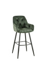 Ensemble de 2 chaises de bar "Tokyo" design en velours vert