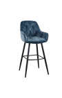 Conjunt de 2 cadires de bar de disseny "Tòquio" de vellut blau