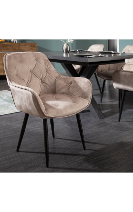 Conjunto de 2 cadeiras de jantar de design &quot;Tokyo&quot; em veludo cinza