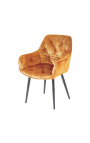 Conjunto de 2 cadeiras de jantar design "Tokyo" em veludo mostarda