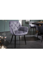 Ensemble de 2 chaises de repas "Tokyo" design en velours gris