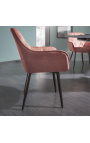 Ensemble de 2 chaises de repas "Tokyo" design en velours marron