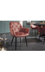 Ensemble de 2 chaises de repas "Tokyo" design en velours marron