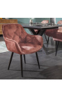 Ensemble de 2 chaises de repas "Tokyo" design en velours marron