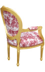 [Limited Edition] Λουίς XVI μπαρόκ στυλ καρέκλα με τακούνι de Jouy και ξύλο