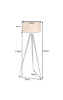 "Anna" floor lamp with caned lampshade and black metal base