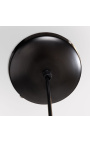 Подова лампа "Анна" с плетен абажур и черна метална основа