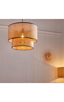Anna" chandelier with 2-stage caned shade