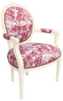 [Limited Edition] Πολυθρόνα Louis XVI Στυλ toile de joy και μπεζ ξύλο - 14