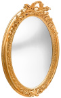Vrlo veliko zlatno okomito ovalno barokno ogledalo