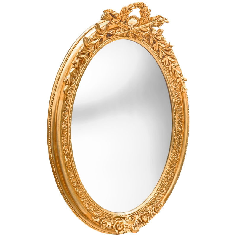 Milieuactivist Inloggegevens ontwikkeling Zeer grote gouden verticale ovale barok spiegel