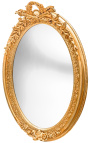 Sehr großer goldener vertikaler ovaler Barockspiegel