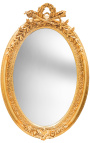 Labai didelis auksinis vertikalus ovalus barokinis veidrodis