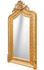 Very large gilded baroque mirror Louis XVI style bicorne