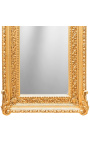 Very large gilded baroque mirror Louis XVI style bicorne