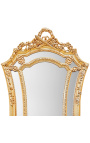 Mycket stor förgylld barockspegel i Louis XVI-stil utsvängd