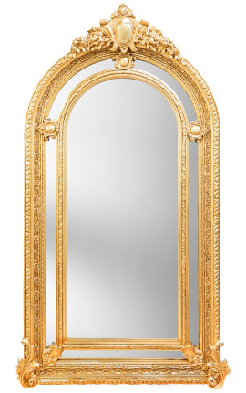 Sehr großer vergoldeter Barockspiegel im Napoleon-III-Stil