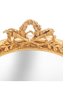 Zelo veliko zlato vodoravno ovalno baročno ogledalo