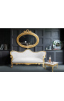 Très grand miroir baroque ovale doré horizontal