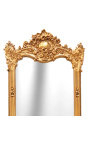 Grand miroir rectangulaire baroque doré 