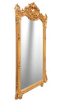 Grand miroir rectangulaire baroque doré 